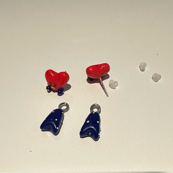 BTS BT21 Universtar Earrings TATA V Handmade Polymer Clay - Picture 2 of 3